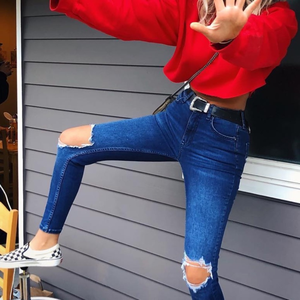 Free People Busted Knee Skinny Jeans